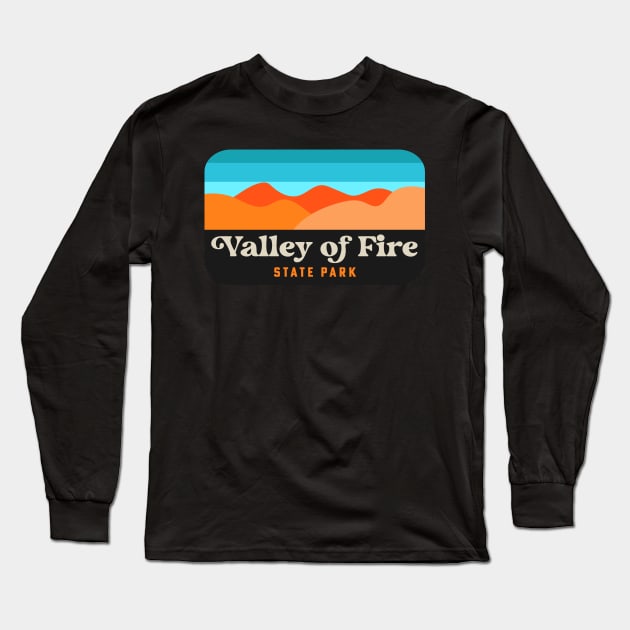 Valley of Fire State Park Hiking Mohave Desert Overton Nevada Long Sleeve T-Shirt by PodDesignShop